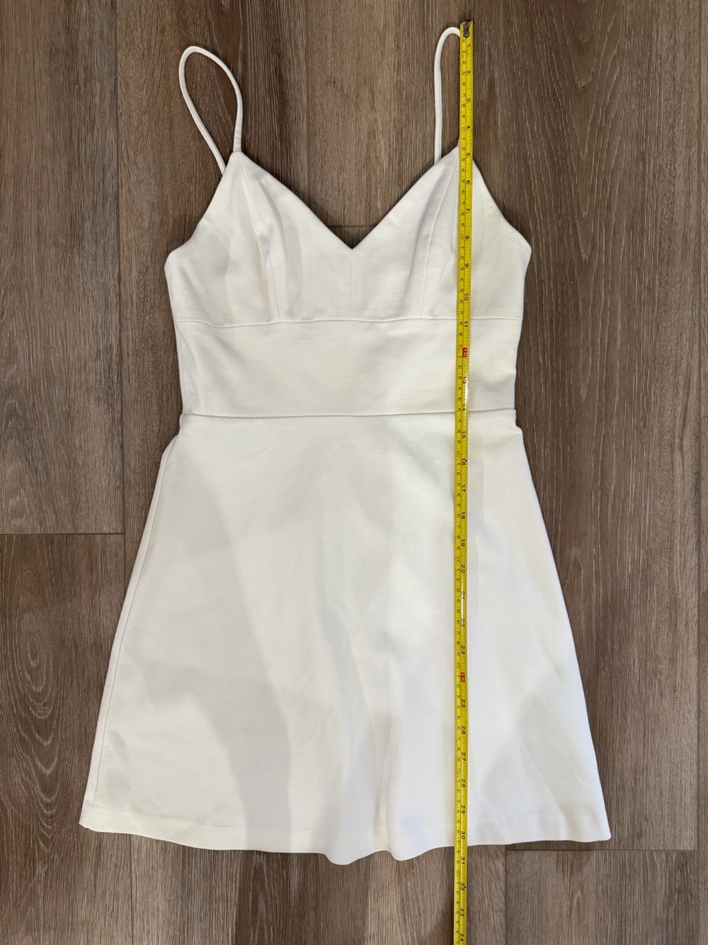 Amanda Uprichard White Spaghetti Strap V-Neck Mini Dress